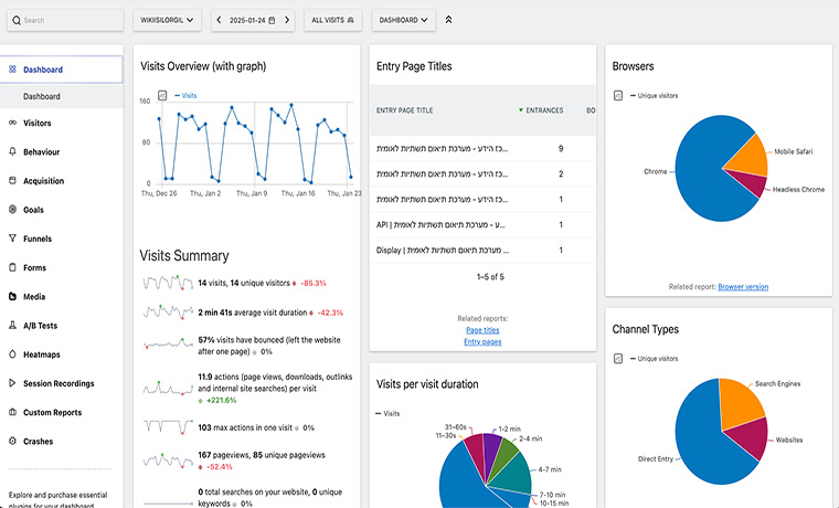 Matomo Dashboard