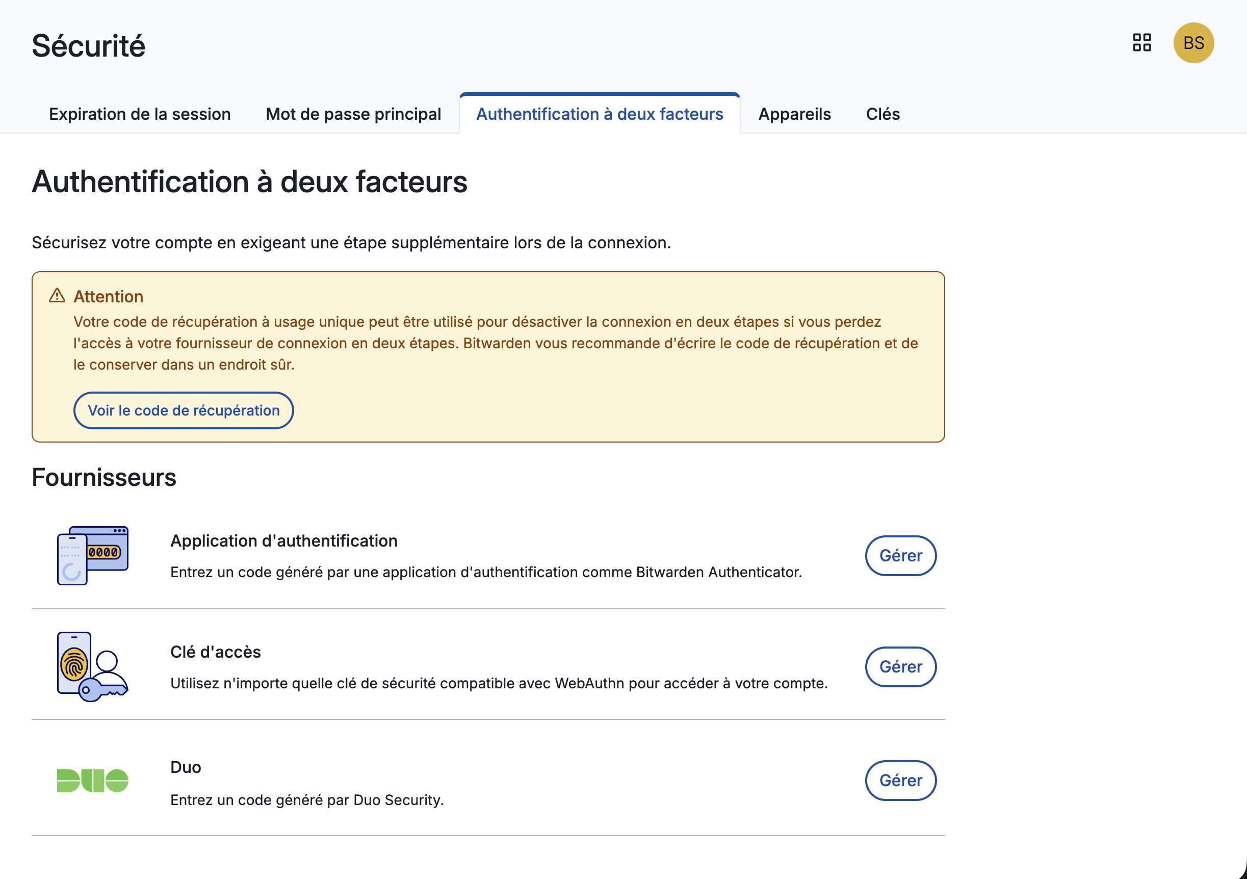 Vaultwarden Authentification MFA